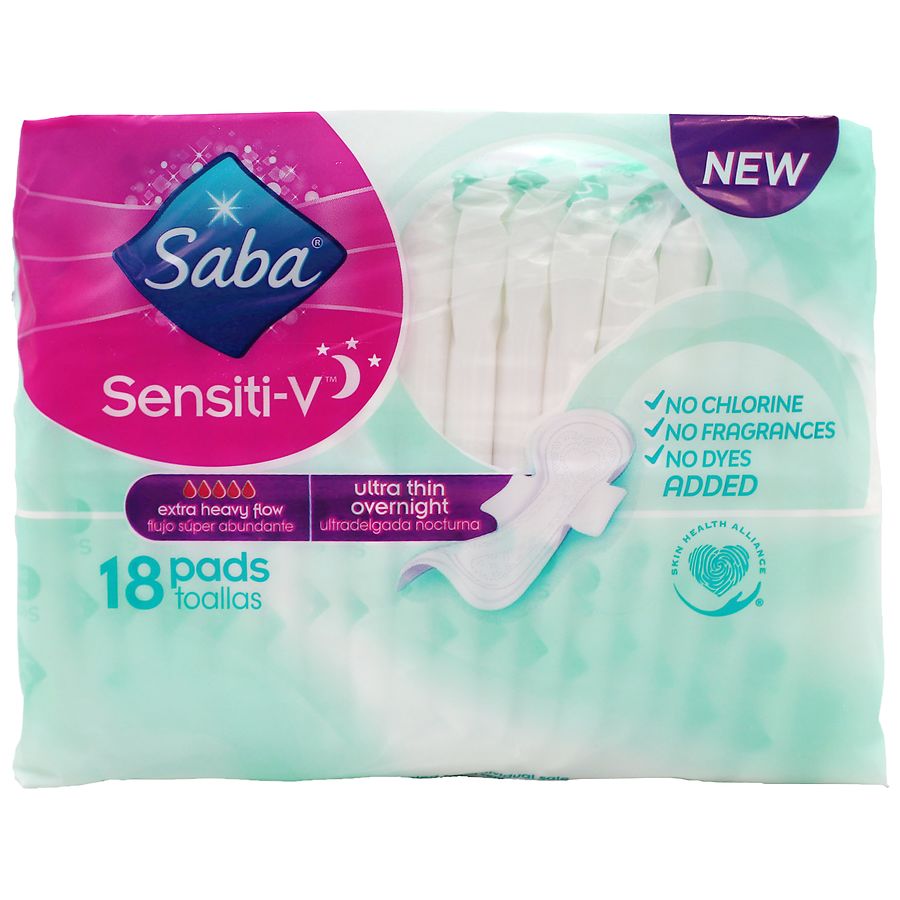Saba Sensiti-V Ultra Pads 0, 0, Extra Heavy, Overnight 0