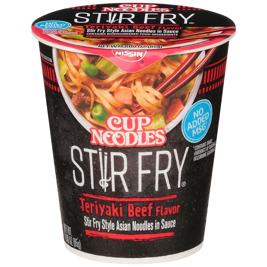 Nissin Cup Noodles Stir Fry Asian Noodles In Sauce Teriyaki Beef