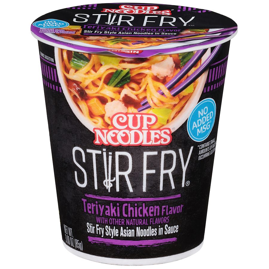 Nissin Cup Noodles Stir Fry Style Asian Noodles In Sauce Teriyaki Chicken