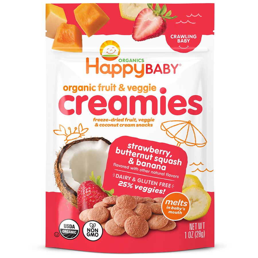 Happy Baby Organic Creamies Freeze-Dried Fruit, Veggie, & Coconut