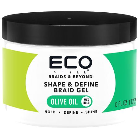 ECO STYLE Braids & Beyond, Max Hold Shape & Define Braid Gel with Olive Oil