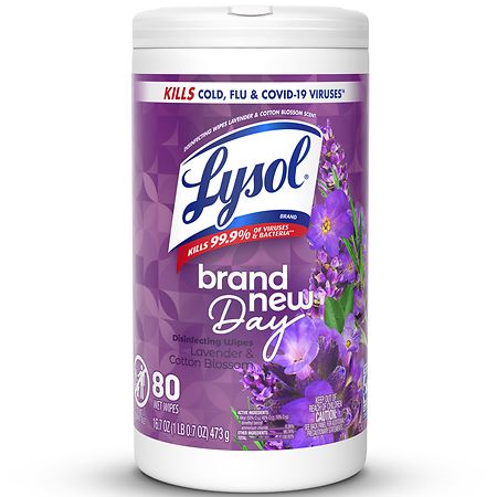 Lysol Disinfecting Wipes Lavender & Cotton Blossom - 80.0 ea