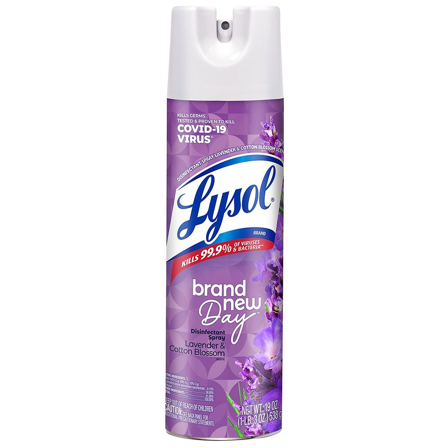 ブルーローズページイオンゲル＆クリア Lysol Disinfectant Spray Lavender & Cotton Blossom | Walgreens
