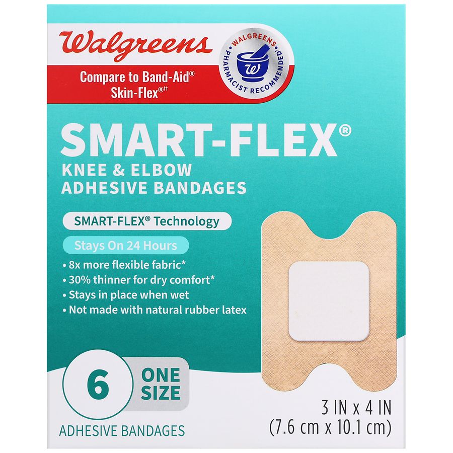 Walgreens Smart-Flex Knee & Elbow Adhesive Bandages 3 In x 4 In