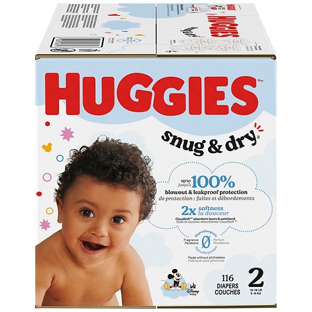Huggies Snug & Dry Disposable Diapers - Super Pack - Size 2 - 116ct