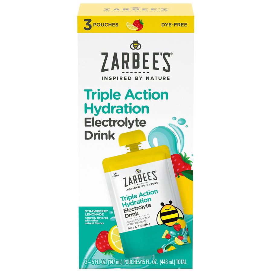 Zarbee's Triple Action Hydration Electrolyte Drink Pouches for