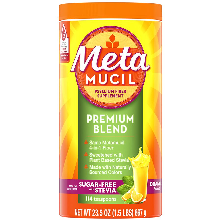 Metamucil Premium Blend Psyllium Fiber with Stevia Orange