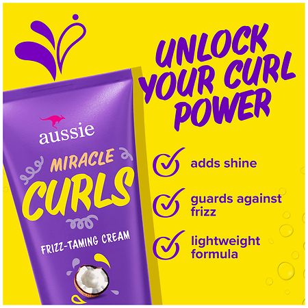 Aussie Miracle Curls Frizz-Taming Cream for Frizz-Free Curly Hair