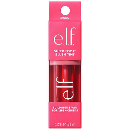 e.l.f. Sheer For It Blush Tint - Buildable Stain for Lip and Cheeks Pink Positive