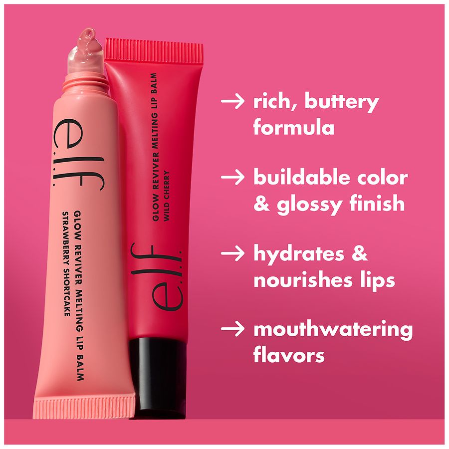e.l.f. Glow Reviver Melting Lip Balm Wild Cherry, Red | Walgreens