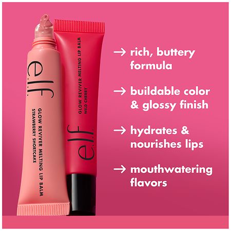e.l.f. Glow Reviver Melting Lip Balm Blackberry Sorbet, Black