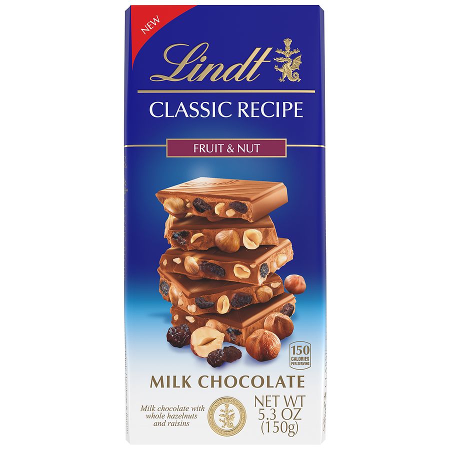 Lindt Classic Recipe Whole Fruit & Nut Milk Chocolate Bar