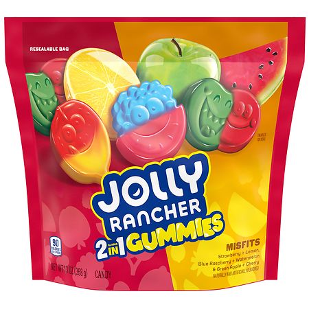 JOLLY RANCHER Gummies Misfits 2-in-1 Fruit Flavored Candy Bag