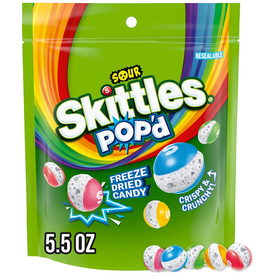Skittles POP'd Freeze Dried Candy Sour