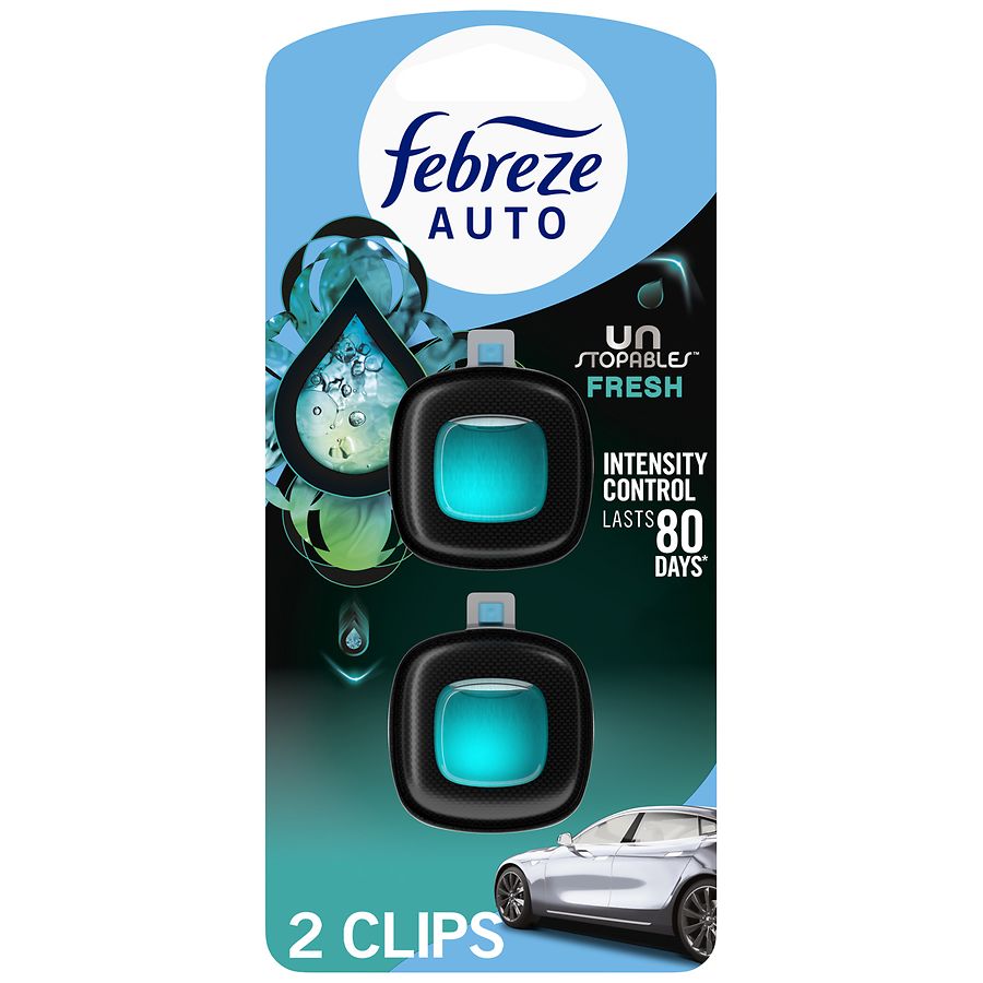 Febreze Air Freshener, Odor-Fighting Automotive Vent Clip Unstoppable Fresh