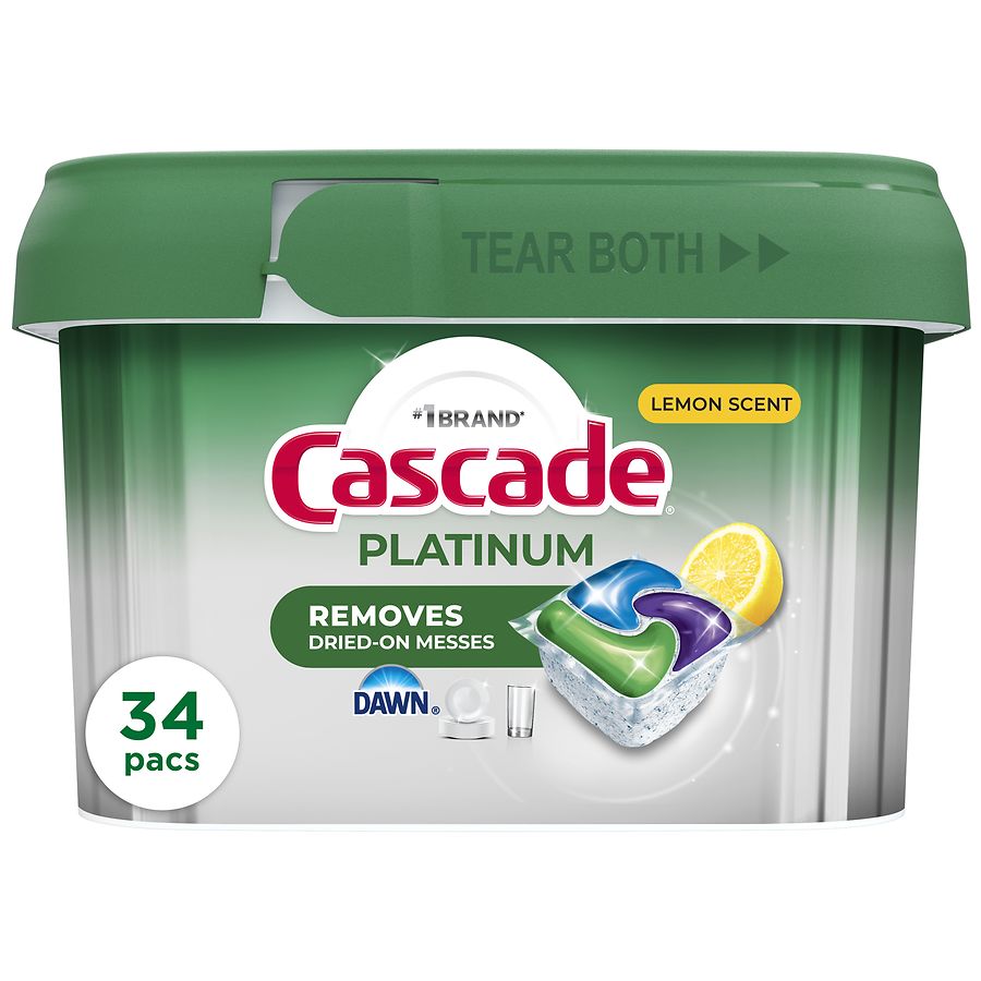 Cascade Platinum Dishwasher Pods, Detergent Soap Lemon