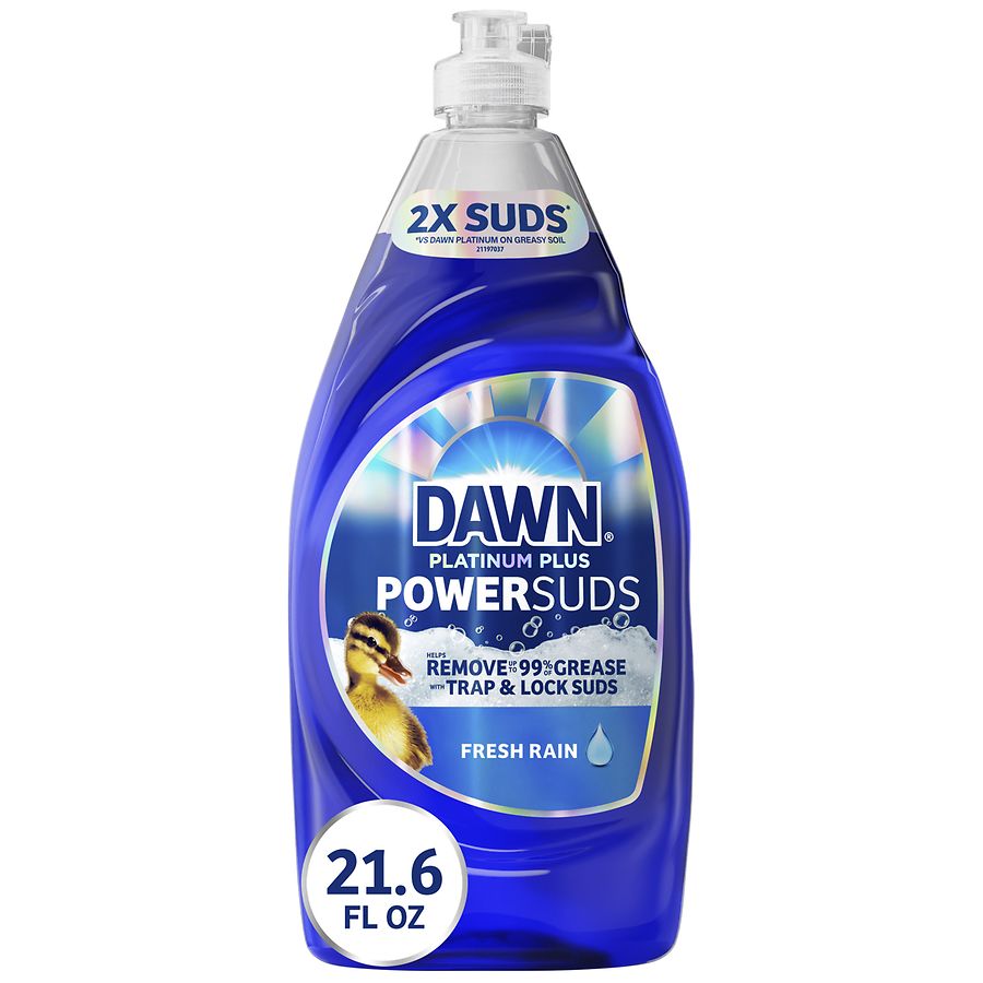 Dawn Platinum Plus PowerSuds Liquid Dish Soap Fresh Rain