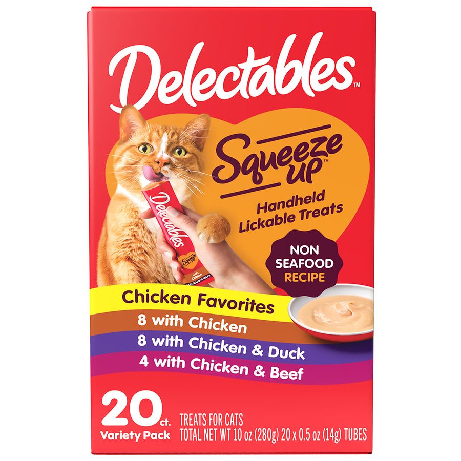 Delectables Handheld Lickable Treats, Non-Seafood Variety Chicken, Chicken & Duck, Chicken & Beef