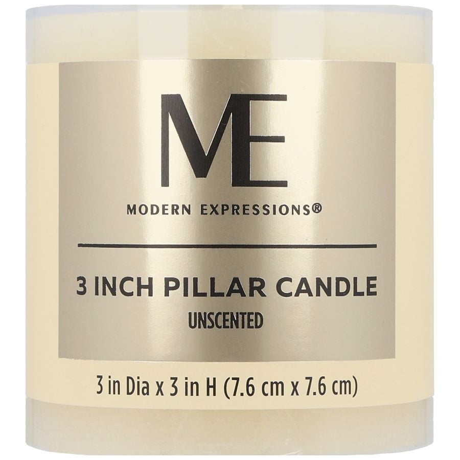 Modern Expressions Pillar Candle Unscented, 3 Inch
