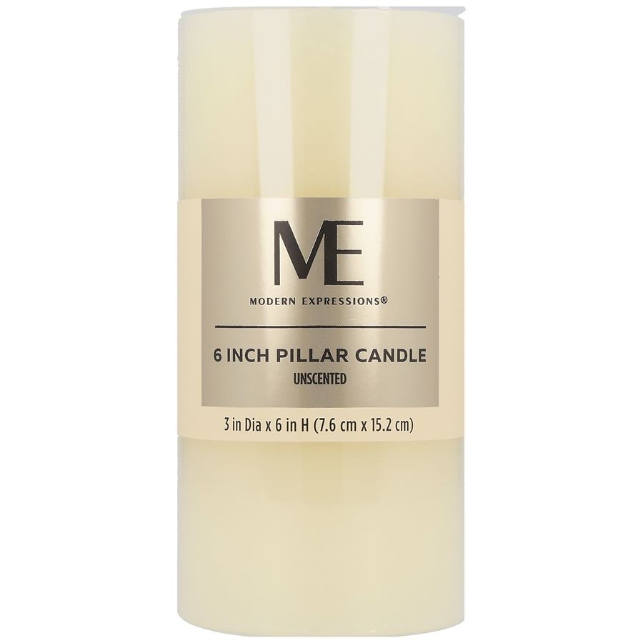 Modern Expressions Pillar Candle Unscented, 6 Inch