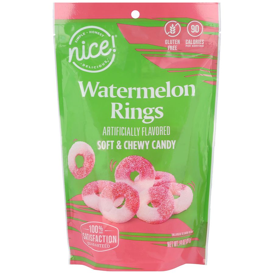 Nice! Watermelon Rings Soft & Chewy Candy