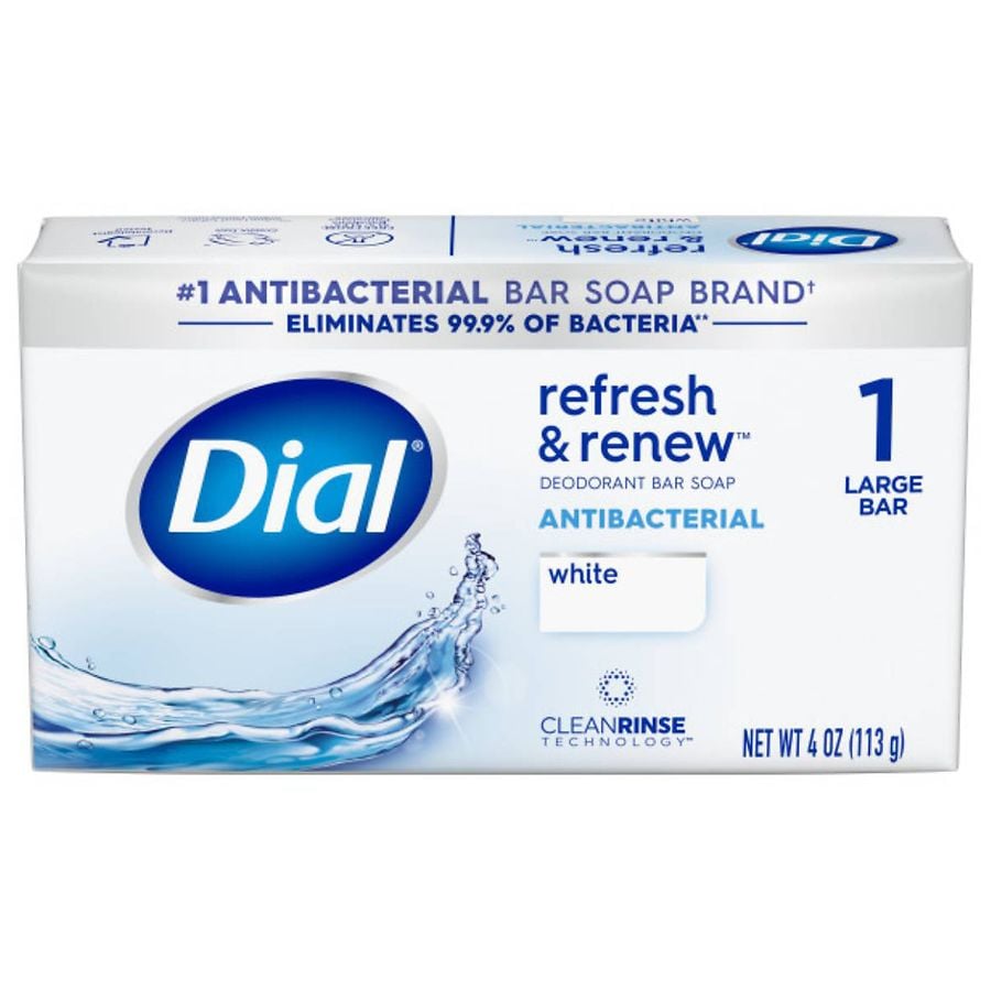 Dial Antibacterial Bar Soap Refresh & Renew White