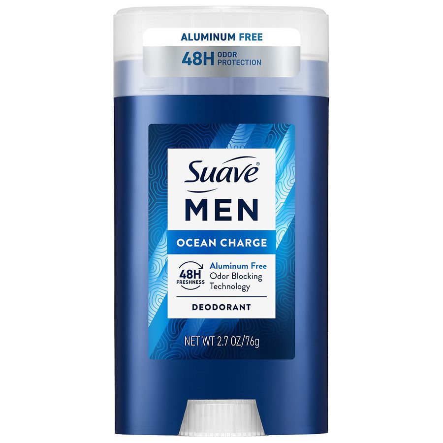 Suave Men Aluminum Free Deodorant, 48HR Underarm Odor Protection & Freshness Ocean Charge