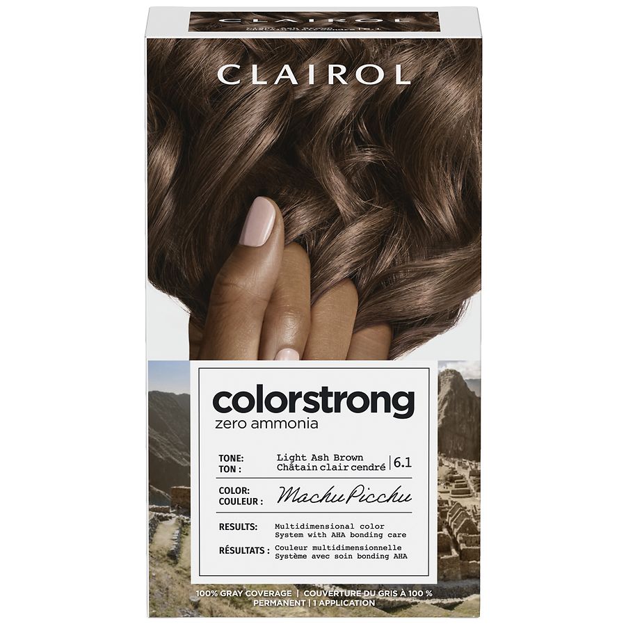 Clairol ColorStrong Zero Ammonia Multi-Dimensional Permanent Hair Color Machu Picchu, 6.1 Light Ash Brown