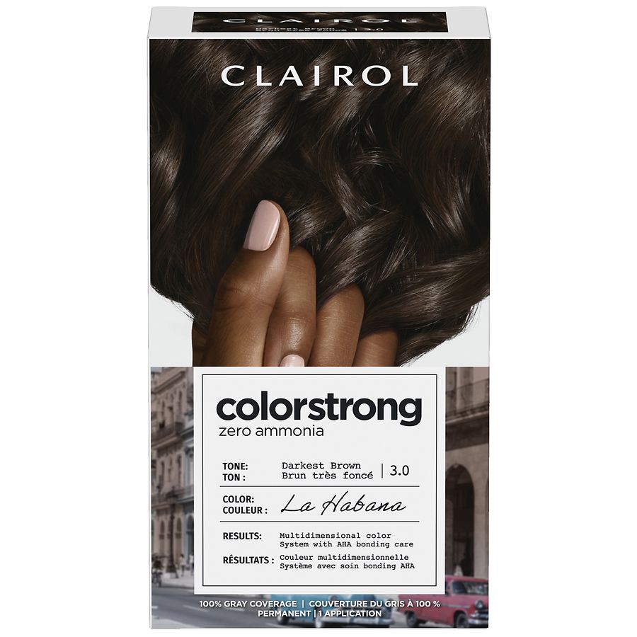 Clairol ColorStrong Zero Ammonia Multi-Dimensional Permanent Hair Color La Habana, 3.0 Darkest Brown