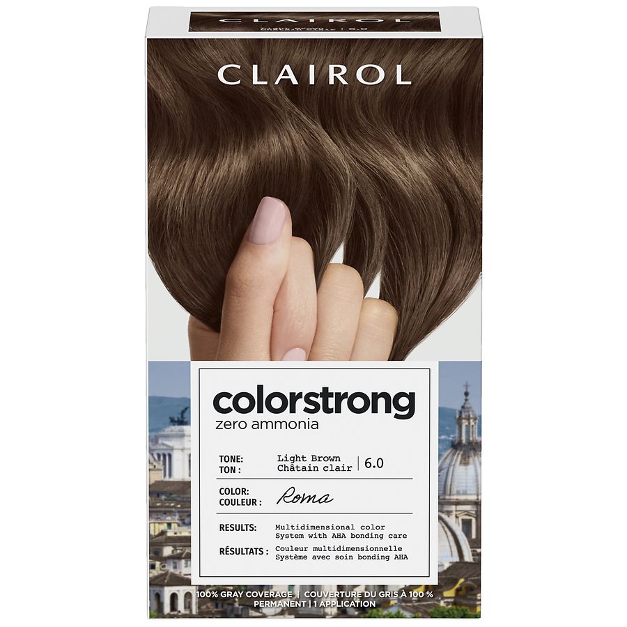 Clairol ColorStrong Zero Ammonia Multi-Dimensional Permanent Hair Color Roma, 6.0 Light Brown