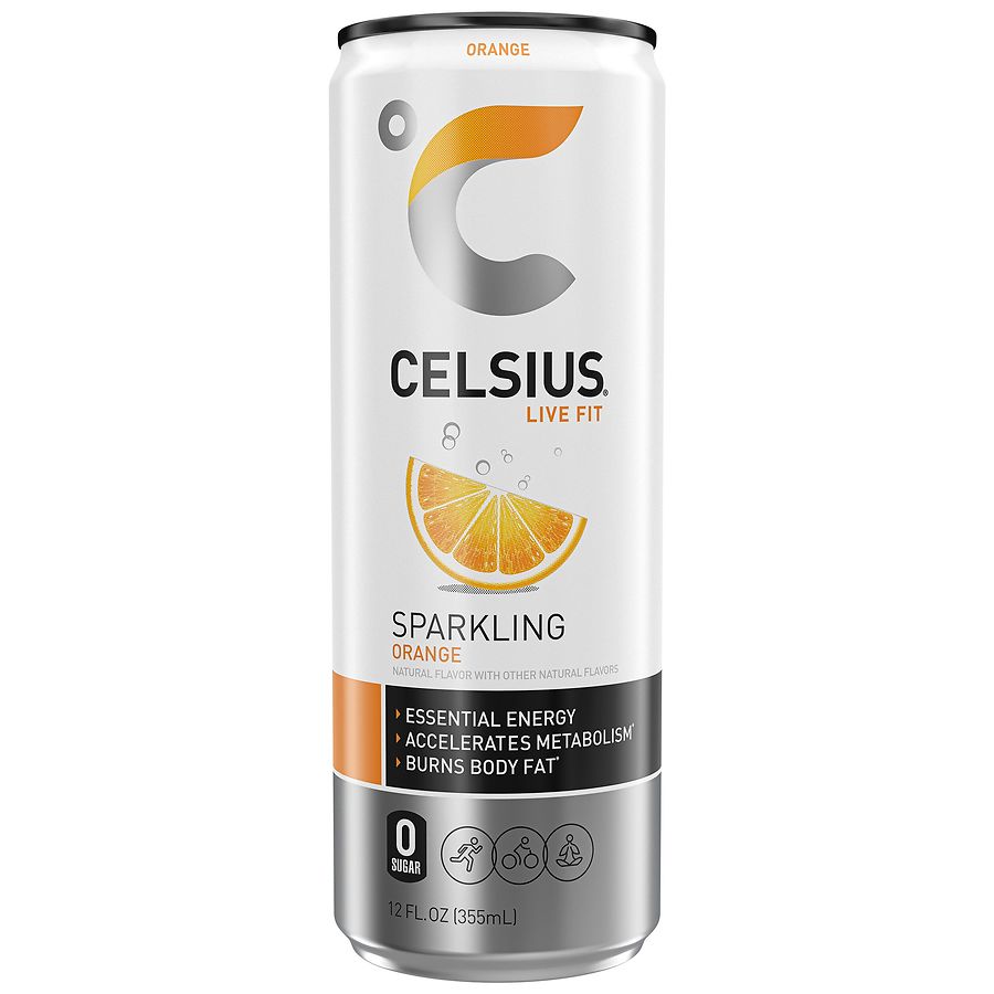 Celsius Sparkling Energy Drink, Can Orange