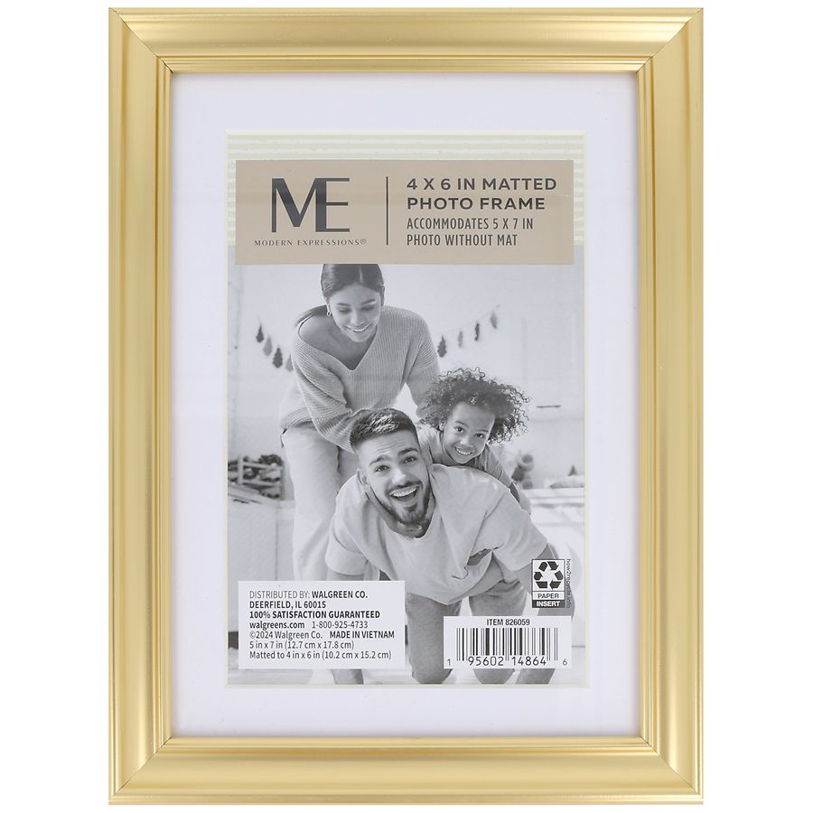 Modern Expressions Matted Photo Frame 4x6 Inches Antique Brass