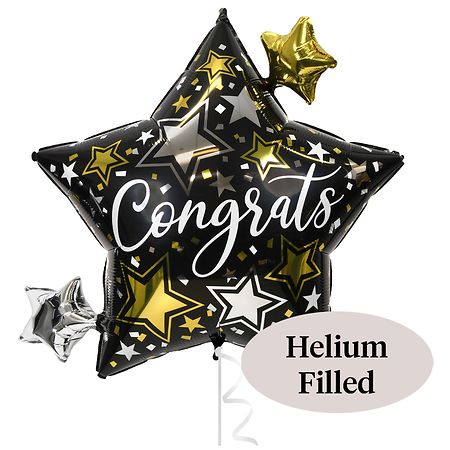Helium Inflated Foil Balloon Congrats Stars 29 x 27 in - 1.0 set