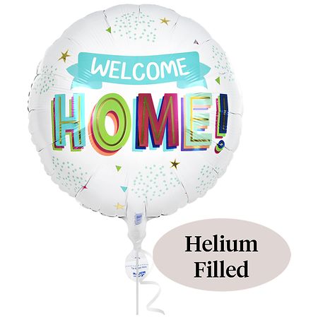 Helium Inflated Foil Balloon Welcome Home 17 x 17 in - 1.0 set