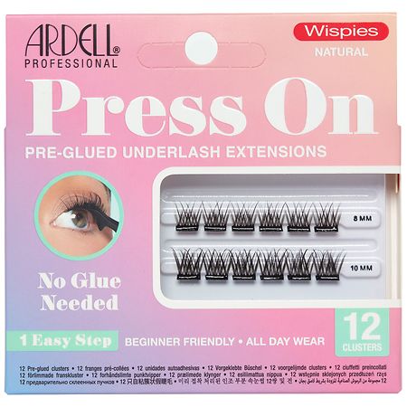 Ardell Press On Pre-Glued Underlash Extensions Wispies Natural Black