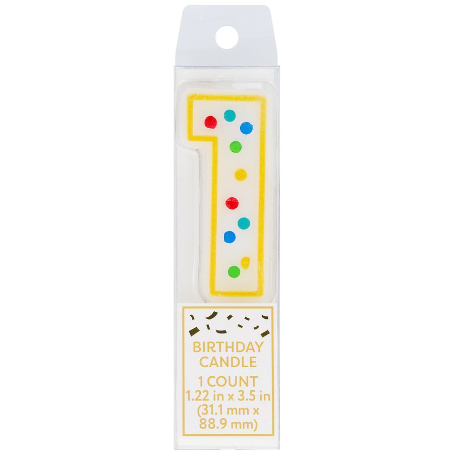 Festive Voice Birthday Candle, One, Dot