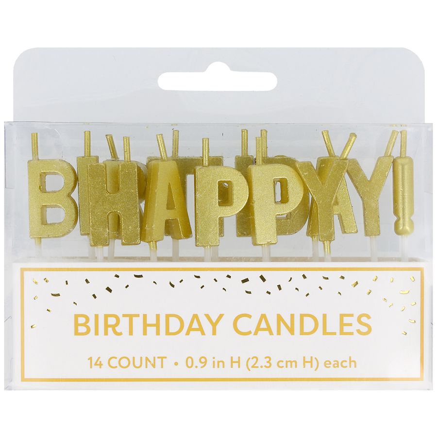 Festive Voice Birthday Candles Gold