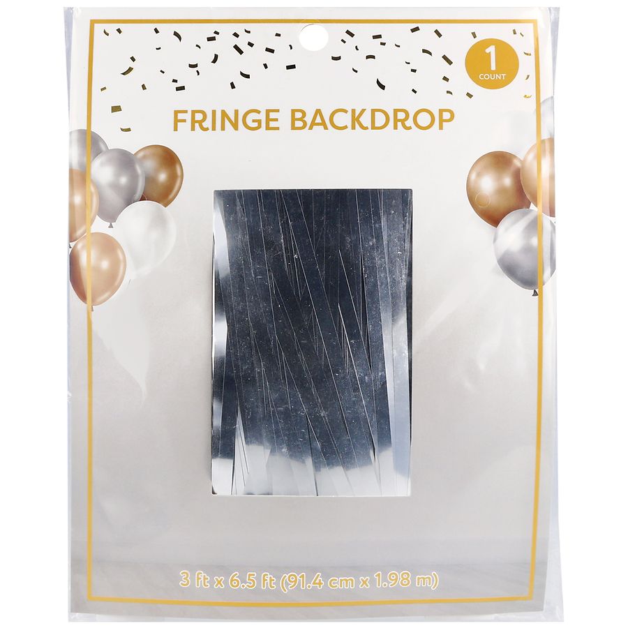 Festive Voice Fringe Backdrop Silver