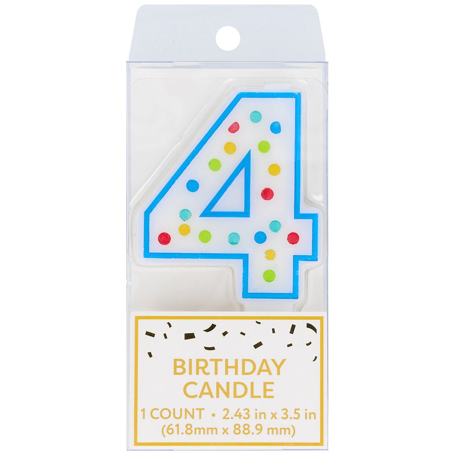 Festive Voice Birthday Candle, Four, Dot