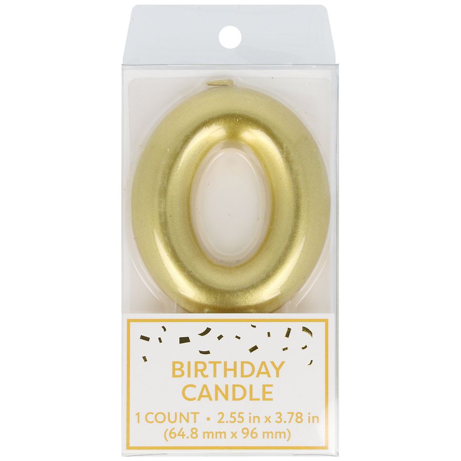 Festive Voice Birthday Candle, Zero Gold