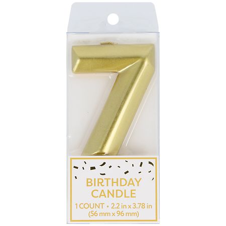 Festive Voice Birthday Candle, Seven Gold