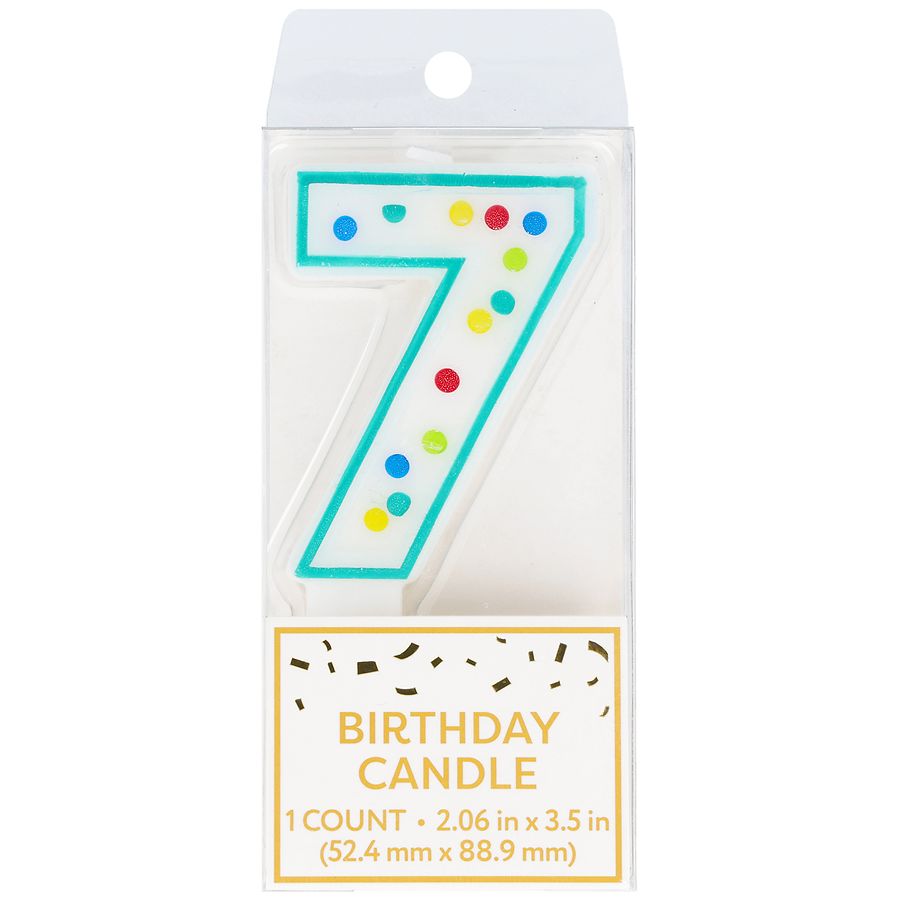 Festive Voice Birthday Candle, Seven, Dot