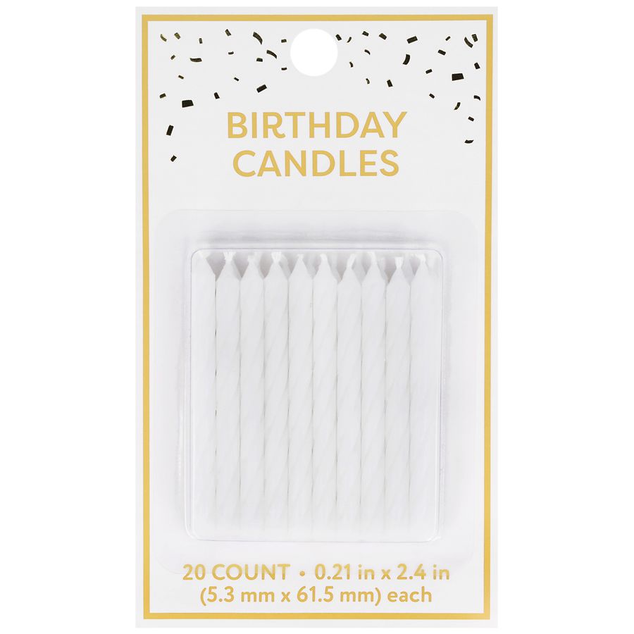 Festive Voice Birthday Candles White