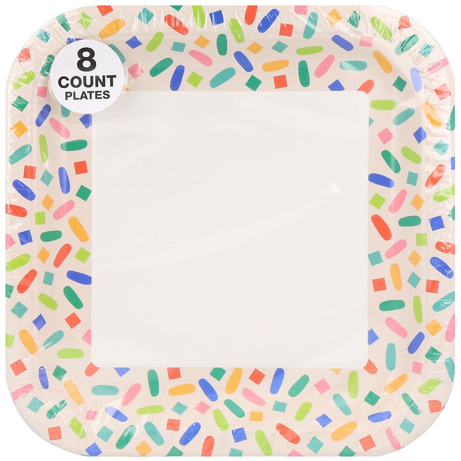 Festive Voice Plates Confetti Large