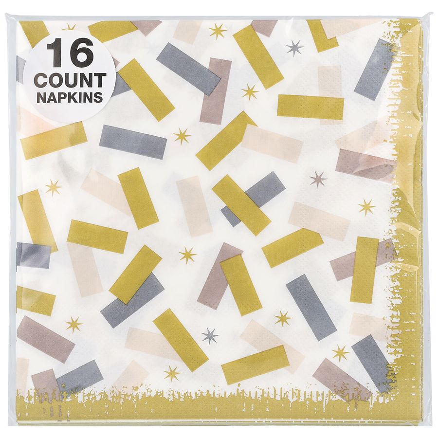 Festive Voice Lunch Napkins Birthday Gold