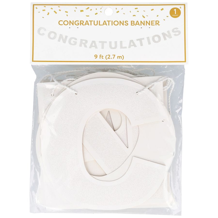 Festive Voice Congratulations Banner White