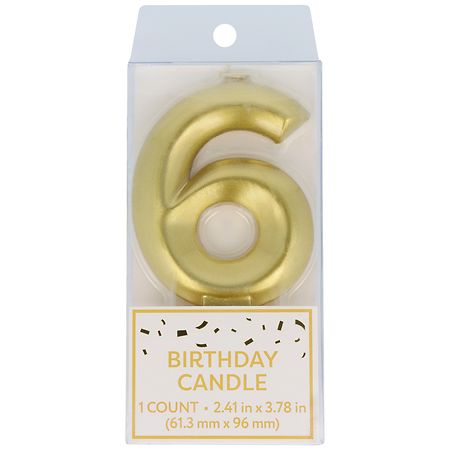 Festive Voice Birthday Candle, Six - 1.0 ea