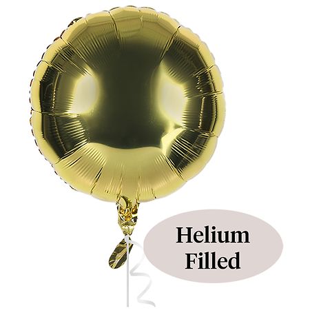 Helium Inflated Foil Balloon White Gold Circle 17 x 17 in