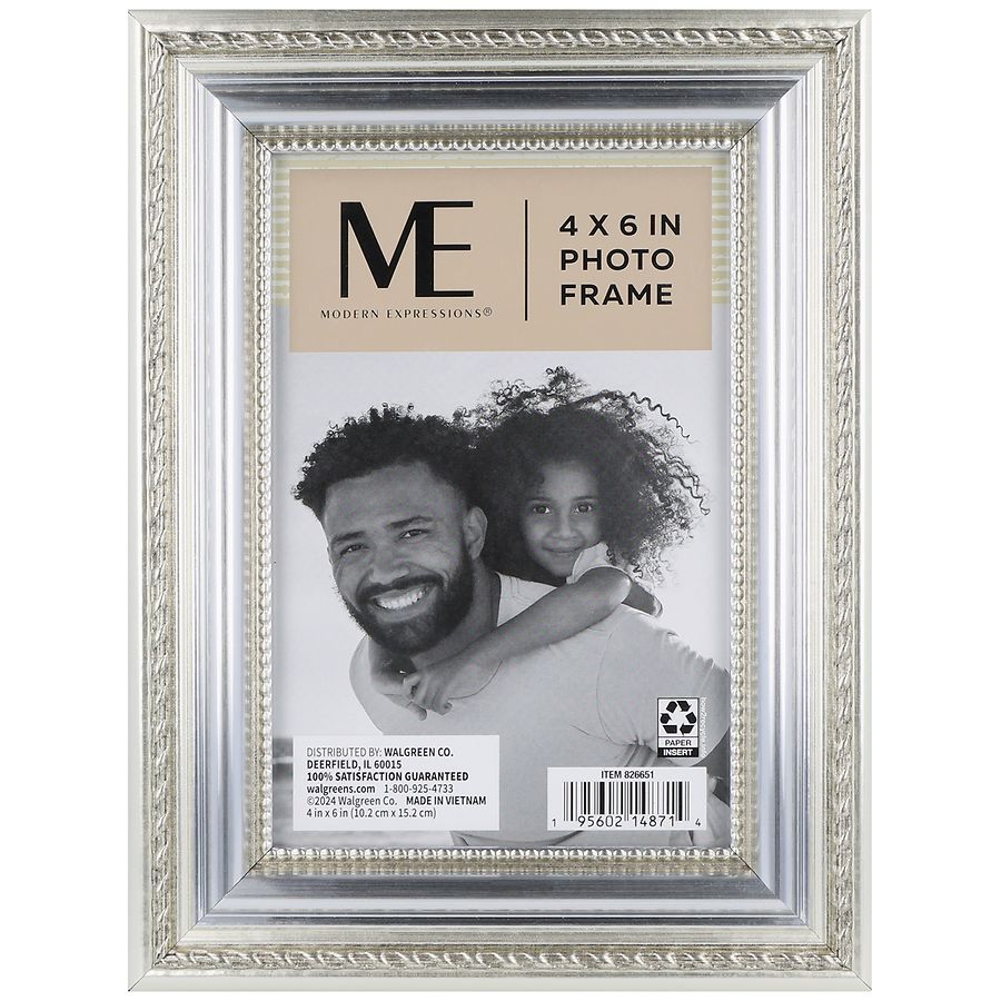 4℃フォトフレーム(SILVER) Modern Expressions Photo Frame 4x6 Inches Silver | Walgreens