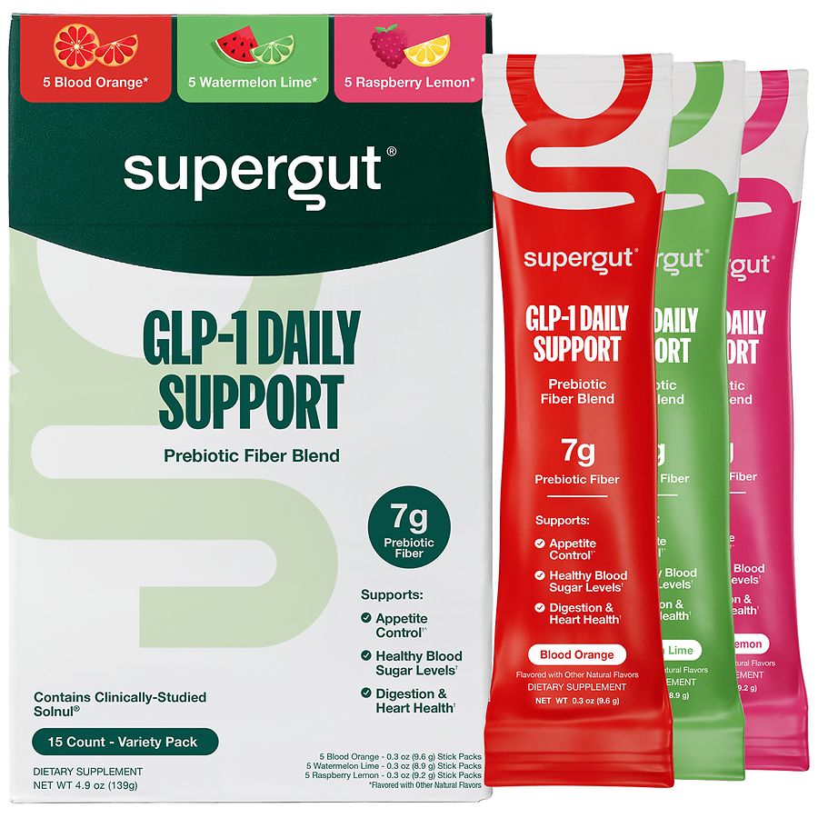 glp-1 supplements over the counter Supergut GLP-1 Daily Support Prebiotic Fiber Blend, Dietary Supplement  Packets Variety Pack